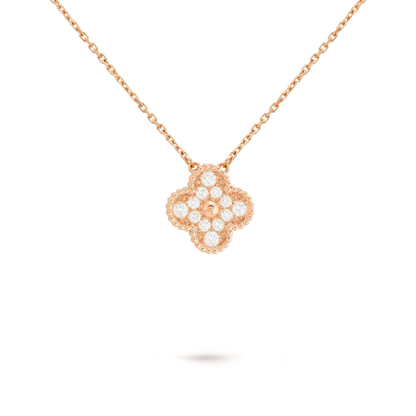 Diamond rose gold single flower