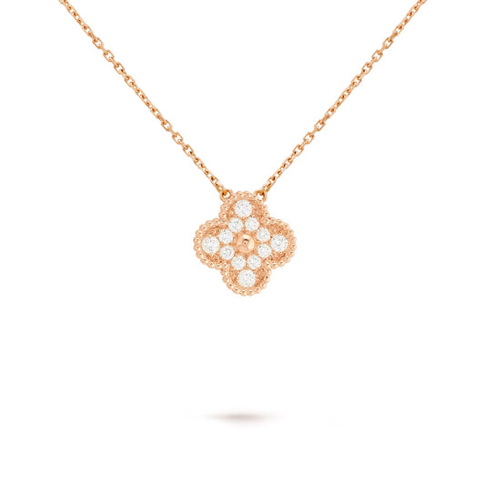 Diamond rose gold single flower